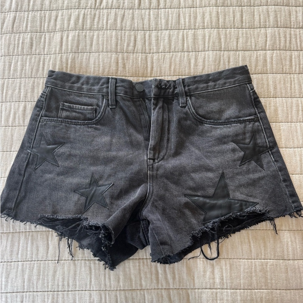 BLANKNYC Women's Black Star-Patterned Denim Shorts